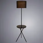 Торшер с полкой Arte Lamp Combo A2070PN-1BK Цвет плафонов черный Цвет арматуры черный от ImperiumLoft