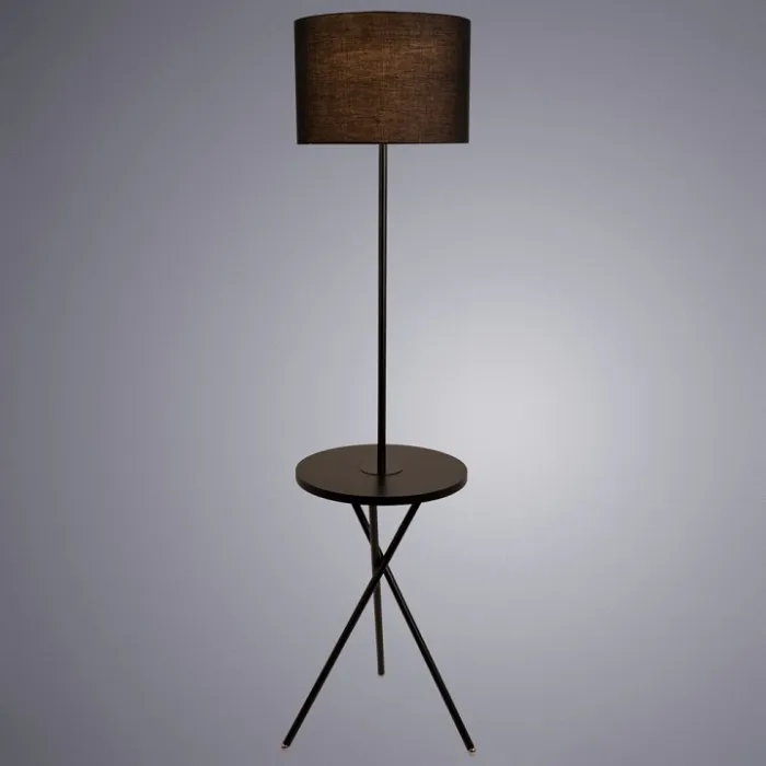 Торшер с полкой Arte Lamp Combo A2070PN-1BK Цвет плафонов черный Цвет арматуры черный от ImperiumLoft