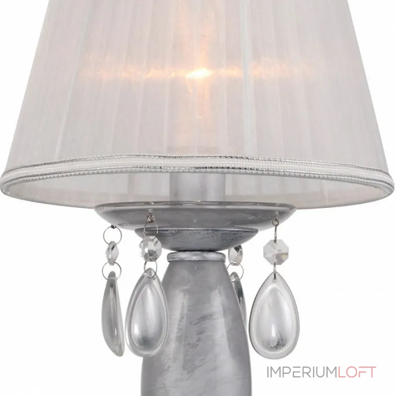 Настольная лампа декоративная Rivoli Argento T1 SL Б0038408 Цвет арматуры серебро Цвет плафонов белый Настольная лампа декоративная Rivoli Argento T1 SL Б0038408 Цвет арматуры серебро Цвет плафонов белый