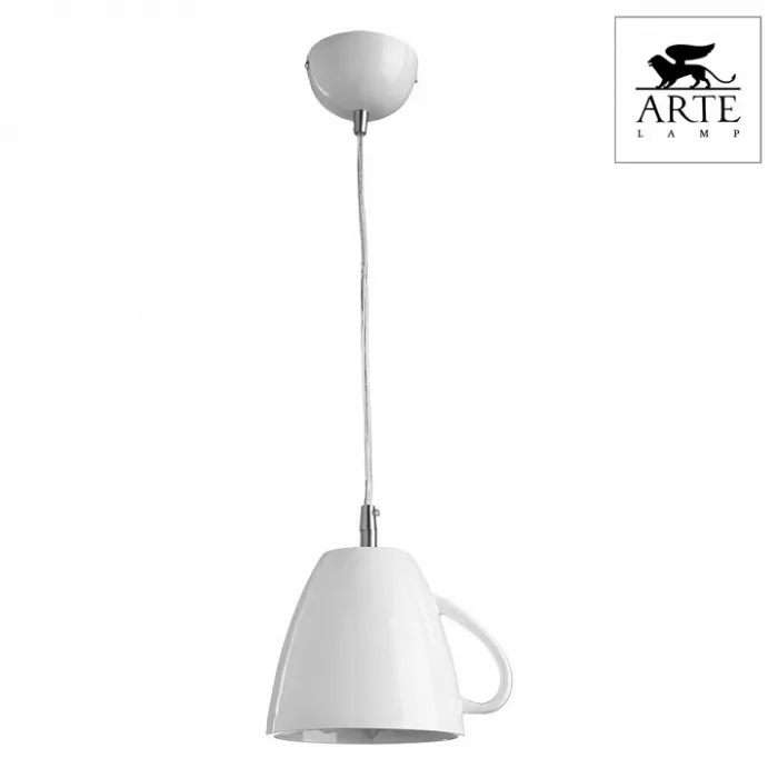 Подвесной светильник Arte Lamp Cafeteria A6605SP-1WH Цвет арматуры хром Цвет плафонов белый от ImperiumLoft