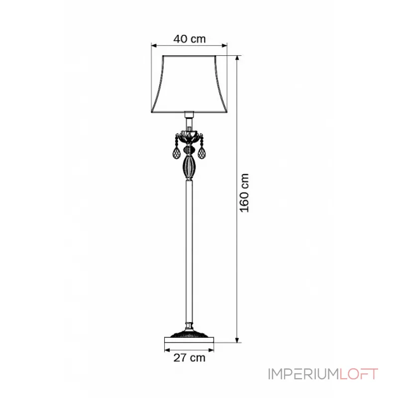 Торшер Osgona Fiocco 701711 Цвет арматуры латунь Цвет плафонов кремовый от ImperiumLoft