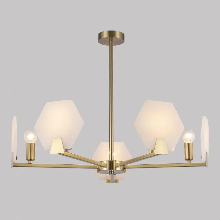 Люстра на штанге Eurosvet Marble 60158/5 латунь от ImperiumLoft