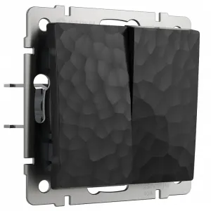 Выключатель двухклавишный без рамки Werkel W1220008 (черный) Цвет арматуры черный