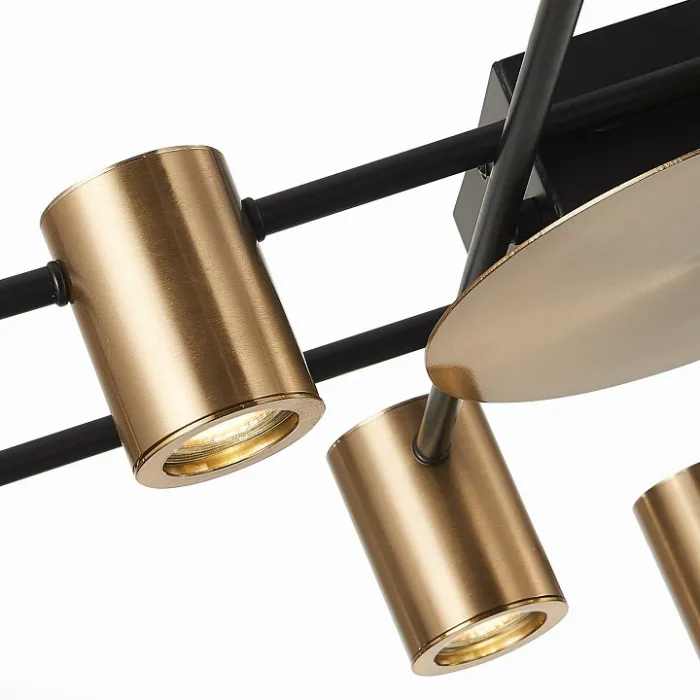 Потолочная люстра ST-Luce Veroli SL1207.402.08 Цвет плафонов латунь Цвет арматуры черный от ImperiumLoft