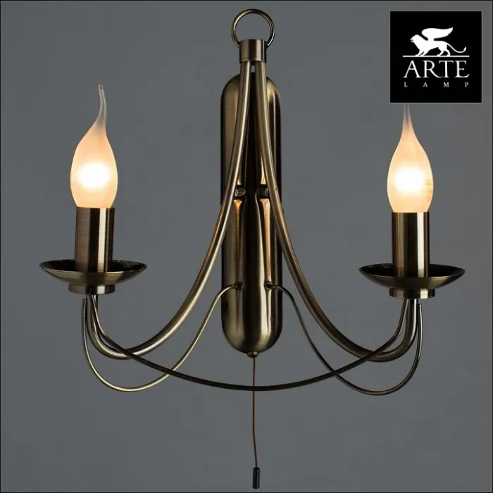 Бра Arte Lamp Maypole A6300AP-2AB Цвет арматуры бронза Цвет плафонов белый от ImperiumLoft
