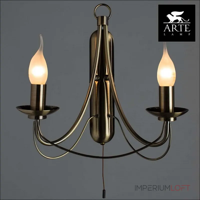 Бра Arte Lamp Maypole A6300AP-2AB Цвет арматуры бронза Цвет плафонов белый