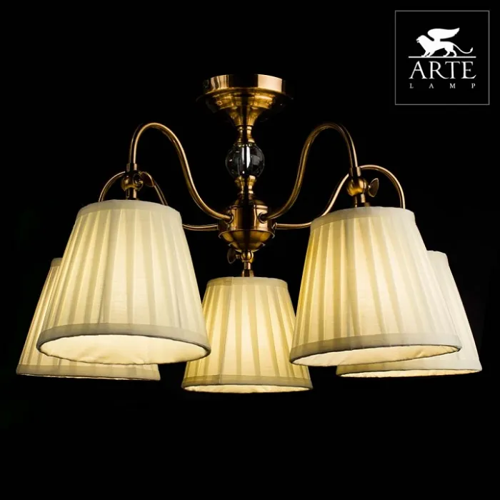 Люстра на штанге Arte Lamp Seville A1509PL-5PB Цвет арматуры медь Цвет плафонов белый от ImperiumLoft