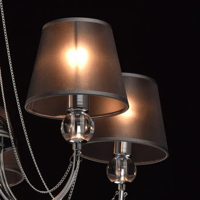 Люстра на штанге MW-Light Федерика 84 684010305 Цвет арматуры хром Цвет плафонов черный от ImperiumLoft