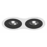 Встраиваемый светильник Lightstar Intero 16 double round i6260707 Цвет арматуры черно-белый Цвет плафонов белый