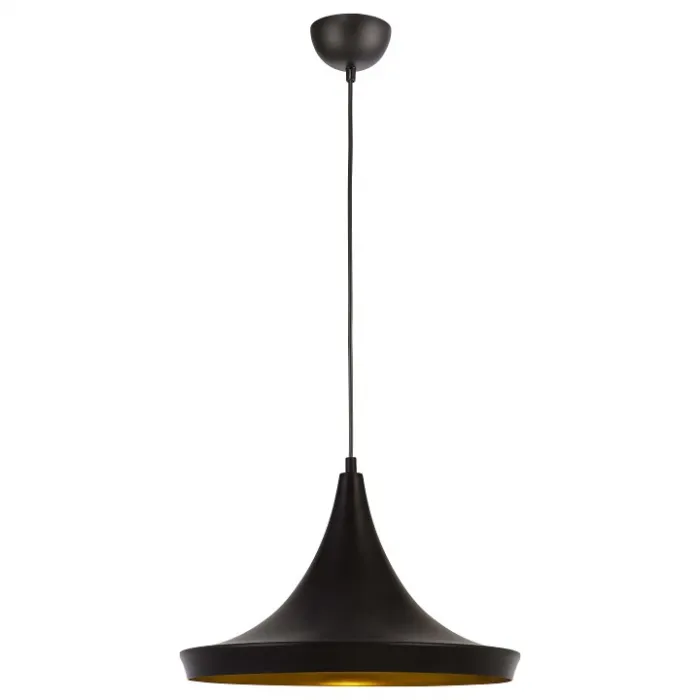 Подвесной светильник Arte Lamp Capello A3406SP-1BK Цвет арматуры черный Цвет плафонов золото от ImperiumLoft