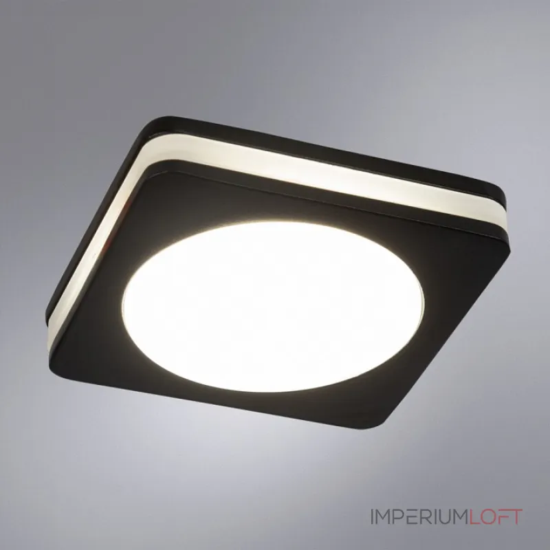 Встраиваемый светильник Arte Lamp Tabit A8432PL-1BK Цвет арматуры Черный Цвет плафонов Белый Встраиваемый светильник Arte Lamp Tabit A8432PL-1BK Цвет арматуры Черный Цвет плафонов Белый