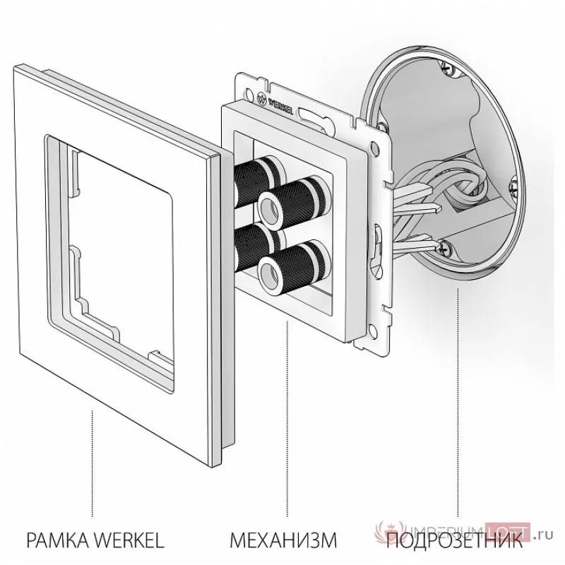 Розетка акустическая без рамки Werkel Белый a051376 от ImperiumLoft
