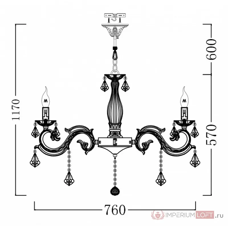 Подвесная люстра Maytoni Bronze 4 ARM245-08-W Цвет арматуры золото Цвет плафонов прозрачный от ImperiumLoft