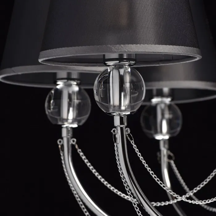 Люстра на штанге MW-Light Федерика 84 684010305 Цвет арматуры хром Цвет плафонов черный от ImperiumLoft