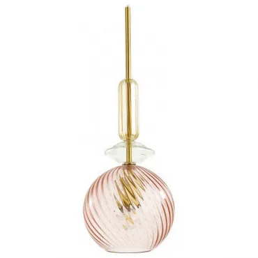 Подвесной светильник Odeon Light Bella 4862/1 Цвет плафонов розовый Цвет арматуры золото от ImperiumLoft