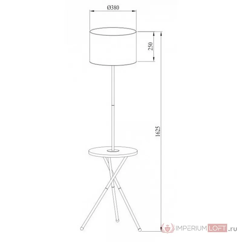 Торшер с полкой Arte Lamp Combo A2070PN-1BK Цвет плафонов черный Цвет арматуры черный от ImperiumLoft