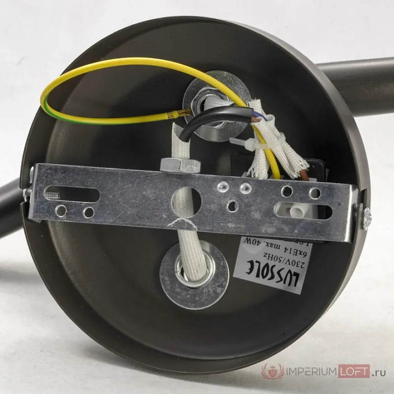 Потолочная люстра Lussole Bagheria LSF-6213-06 Цвет арматуры коричневый Цвет плафонов оранжевый от ImperiumLoft