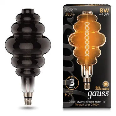 Лампа светодиодная Gauss LED Vintage Filament Flexible E27 8Вт 2700K 159802008 Цвет арматуры черно-белый