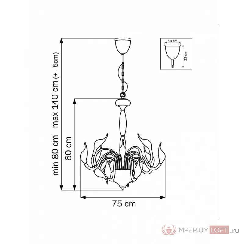 Подвесная люстра Lightstar Cigno Collo 751124 Цвет арматуры хром от ImperiumLoft