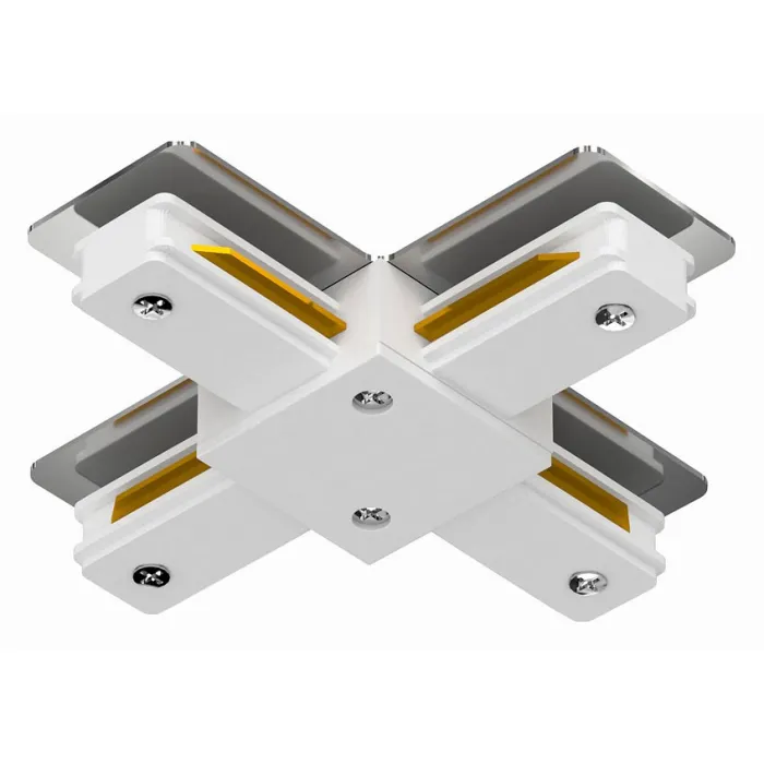 Соединитель с токопроводом X-образный для треков Arte Lamp Track Accessories A110033 Цвет арматуры белый Цвет плафонов белый от ImperiumLoft