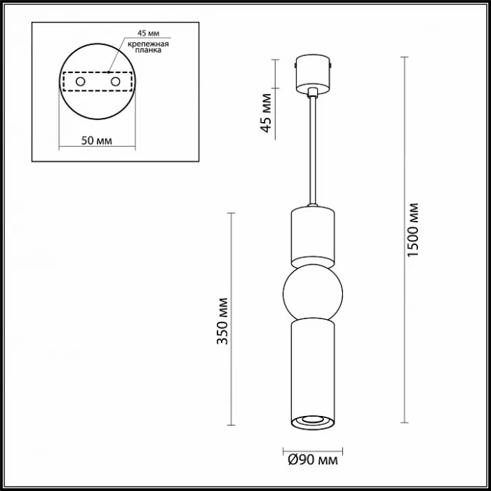Подвесной светильник Odeon Light Sakra 4070/5L Цвет арматуры серый Цвет плафонов хром от ImperiumLoft