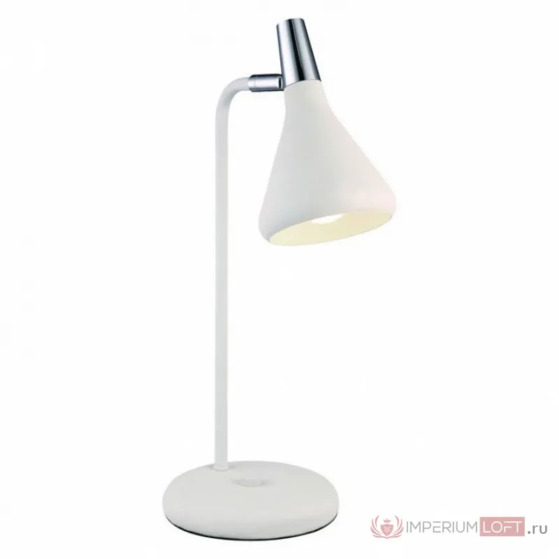 Настольная лампа офисная Arte Lamp Ciclone A9154LT-1WH Цвет арматуры хром Цвет плафонов белый от ImperiumLoft