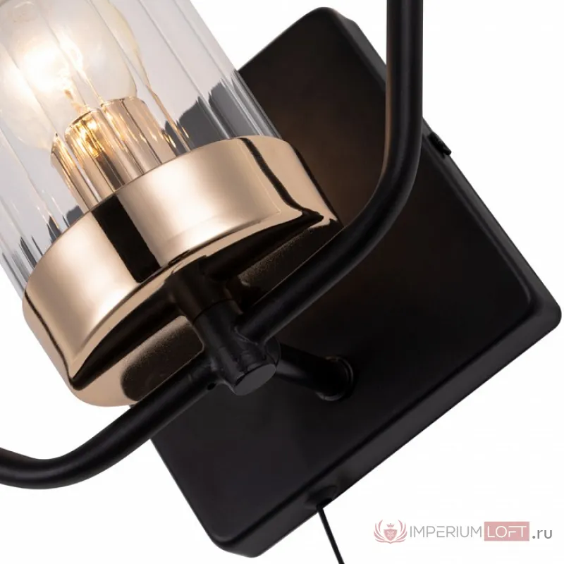 Бра Arte Lamp Celaeno A7004AP-1BK Цвет арматуры Черный Цвет плафонов Неокрашенный от ImperiumLoft