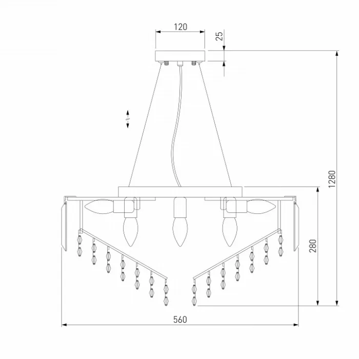 Подвесная люстра Eurosvet Torreta 10105/9 хром/прозрачный хрусталь Strotskis от ImperiumLoft