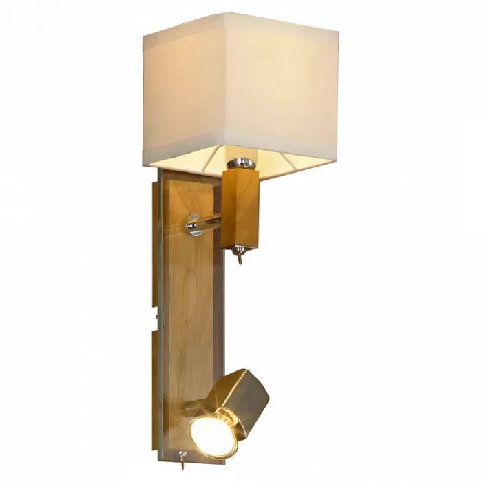 Бра с подсветкой Lussole Montone LSF-2501-02 Цвет арматуры хром Цвет плафонов кремовый от ImperiumLoft