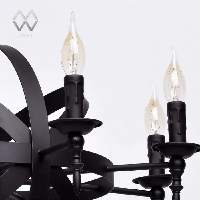 Подвесная люстра MW-Light Замок 1 249017208 Цвет арматуры черный Цвет плафонов белый от ImperiumLoft
