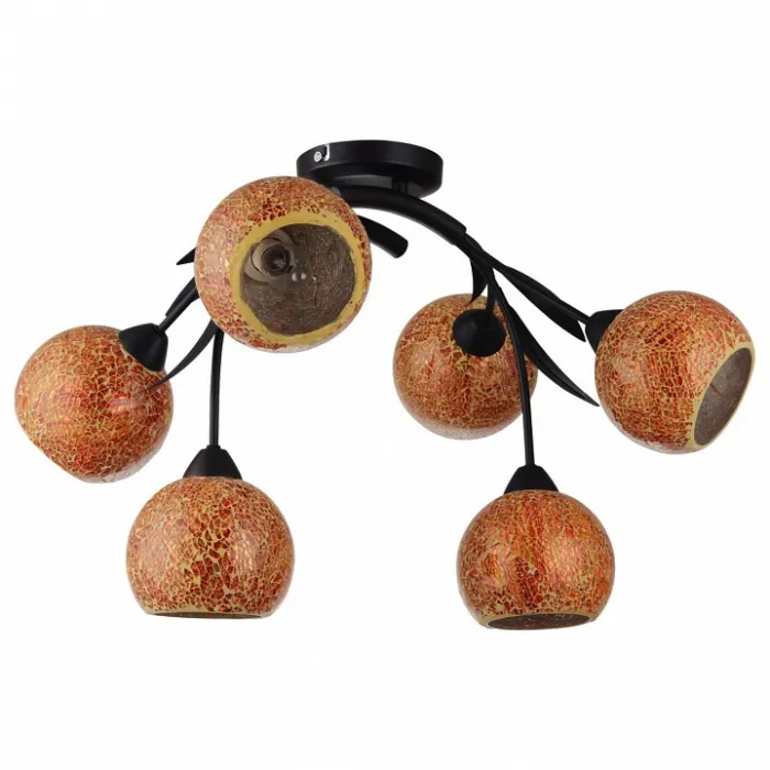 Потолочная люстра Lussole Bagheria LSF-6213-06 Цвет арматуры коричневый Цвет плафонов оранжевый от ImperiumLoft
