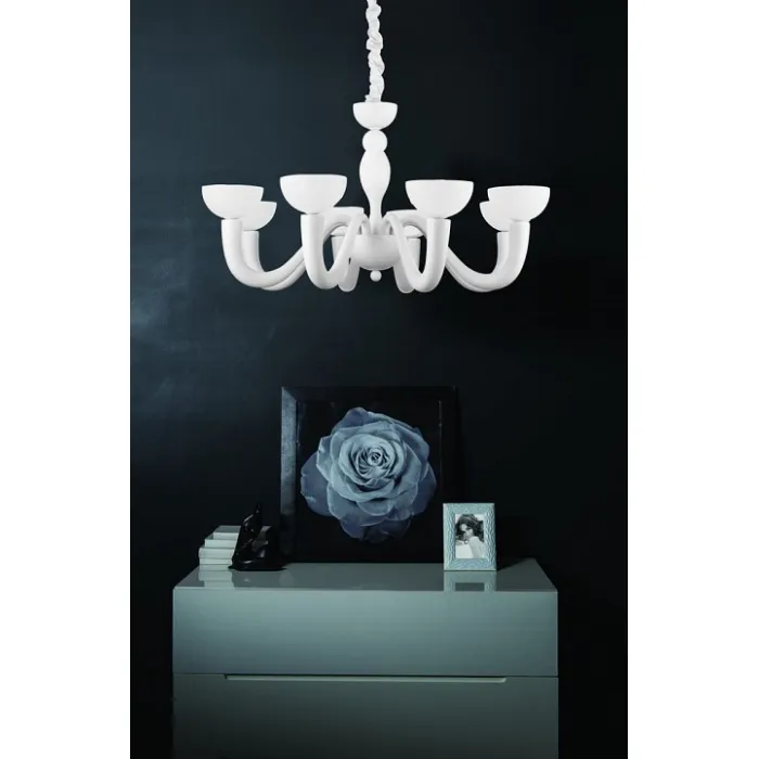 Подвесная люстра Divinare Bianca-Nero 7091/01 LM-8 Цвет арматуры белый Цвет плафонов черный от ImperiumLoft