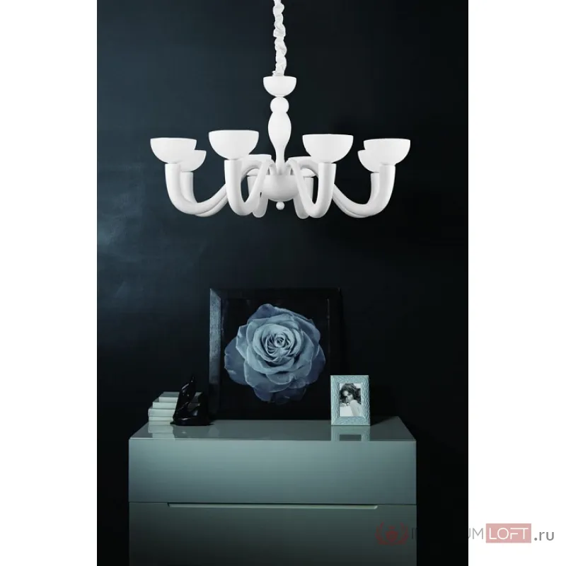 Подвесная люстра Divinare Bianca-Nero 7091/01 LM-8 Цвет арматуры белый Цвет плафонов черный от ImperiumLoft