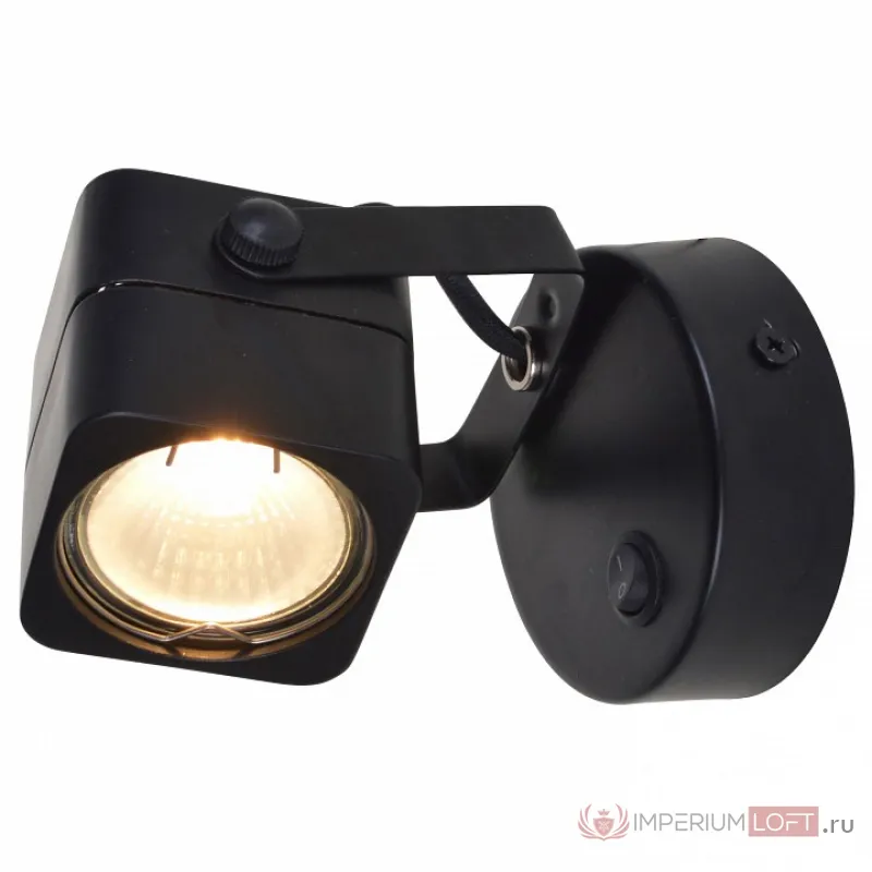 Бра Arte Lamp Lente A1314AP-1BK Цвет арматуры черный Цвет плафонов черный от ImperiumLoft