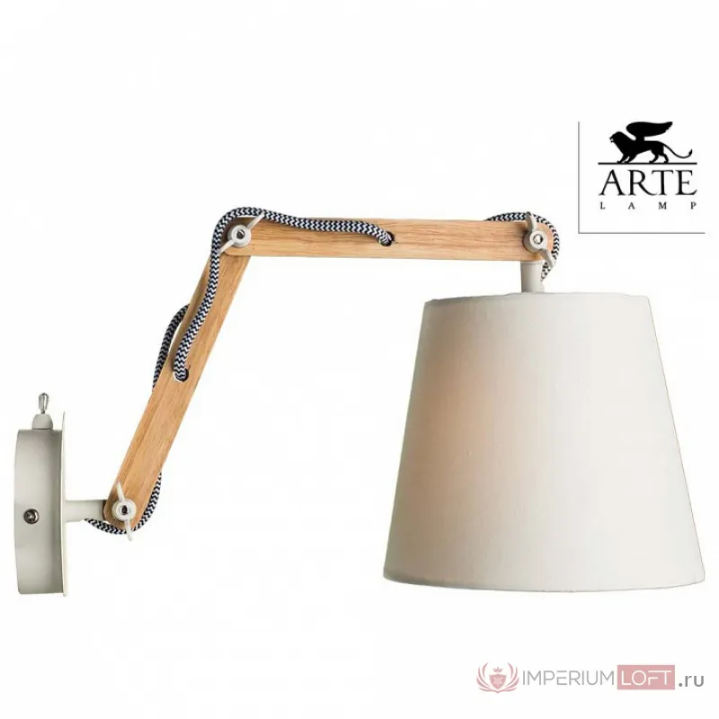Бра Arte Lamp Pinocchio A5700AP-1WH Цвет арматуры белый Цвет плафонов белый от ImperiumLoft