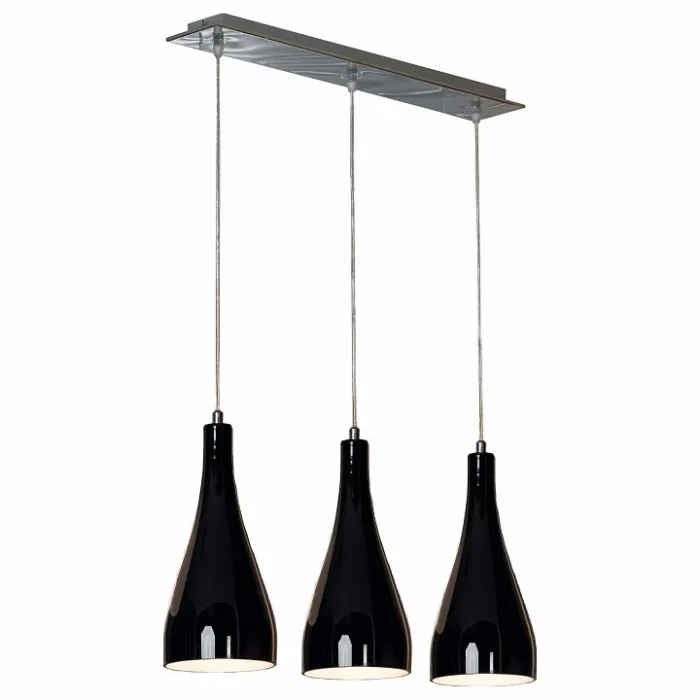 Подвесной светильник Lussole Rimini LSF-1196-03 Цвет арматуры хром Цвет плафонов черный от ImperiumLoft