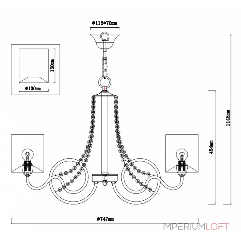 Подвесная люстра Rivoli Cascata P6 GD Б0038420 