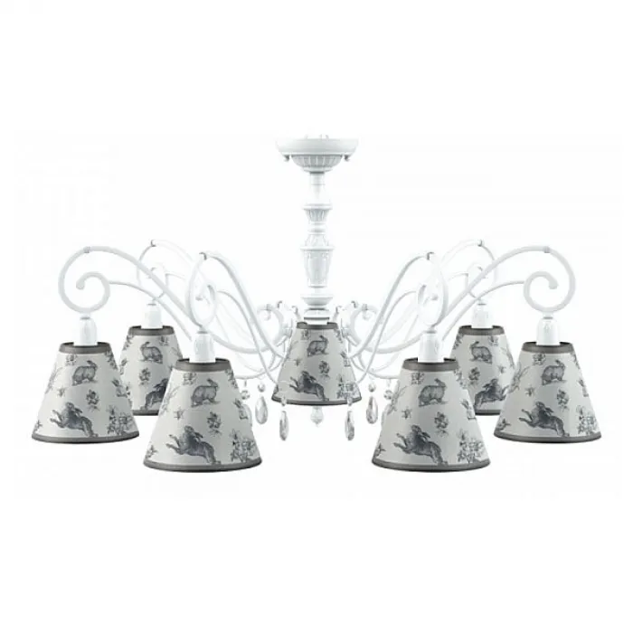 Подвесная люстра Lamp4You Classic 27 E3-07-WM-LMP-O-8-CRL-E3-07-TR-DN Цвет арматуры белый Цвет плафонов серый от ImperiumLoft
