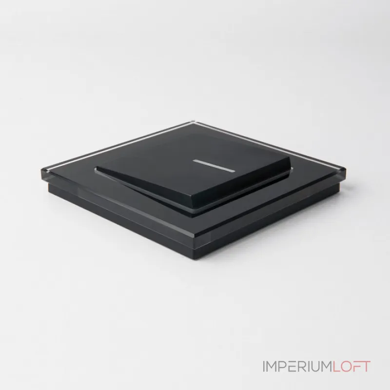 Выключатель проходной одноклавишный с подсветкой без рамки Werkel черный матовый W1112108 Выключатель проходной одноклавишный с подсветкой без рамки Werkel черный матовый W1112108