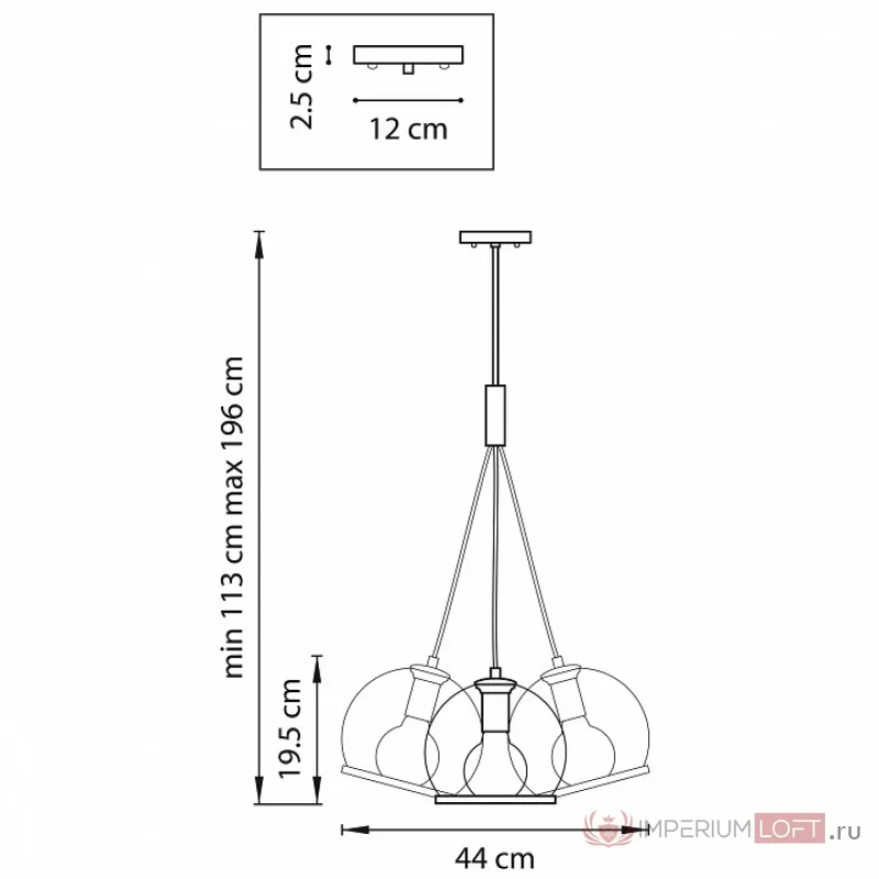 Подвесной светильник Lightstar Sferico 729031 Цвет арматуры латунь Цвет плафонов прозрачный от ImperiumLoft