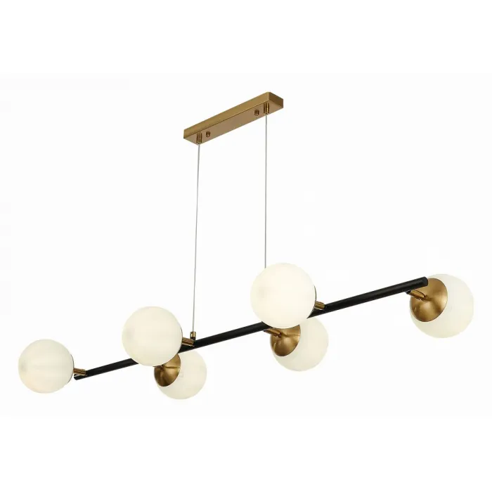 Подвесной светильник EVOLUCE Forli SLE220403-06 Цвет арматуры черный Цвет плафонов белый от ImperiumLoft