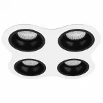 Встраиваемый светильник Lightstar Domino D64607070707 цвет арматуры черно-белый