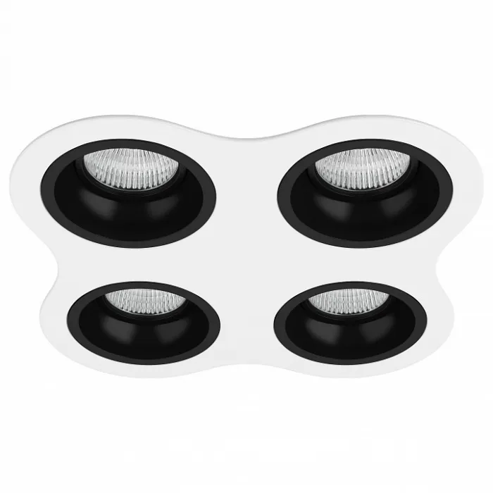 Встраиваемый светильник Lightstar Domino D64607070707 цвет арматуры черно-белый от ImperiumLoft