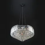 Подвесная люстра Eurosvet Torreta 10105/9 хром/прозрачный хрусталь Strotskis от ImperiumLoft