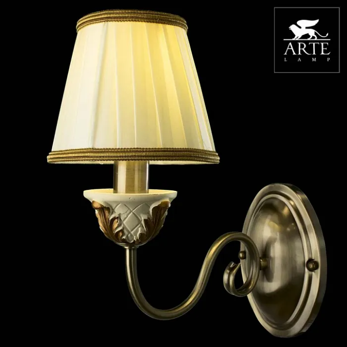 Бра Arte Lamp Benessere A9570AP-1WG Цвет арматуры золото Цвет плафонов белый от ImperiumLoft