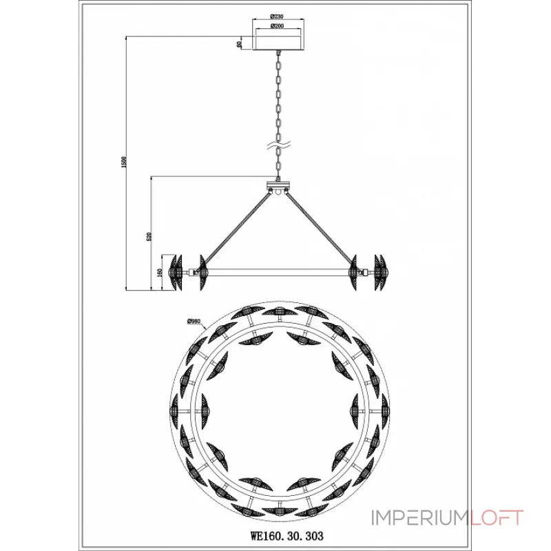 Подвесная люстра Wertmark Pamela WE160.30.303