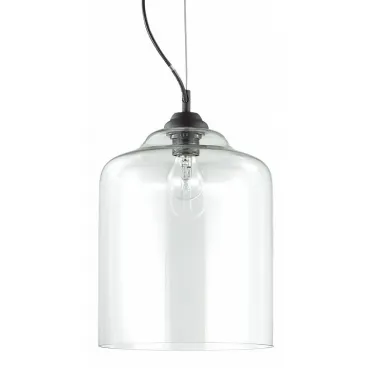 Подвесной светильник Ideal Lux Bistro&#039; BISTRO&#039; SP1 SQUARE TRASPARENTE Цвет арматуры черный Цвет плафонов прозрачный