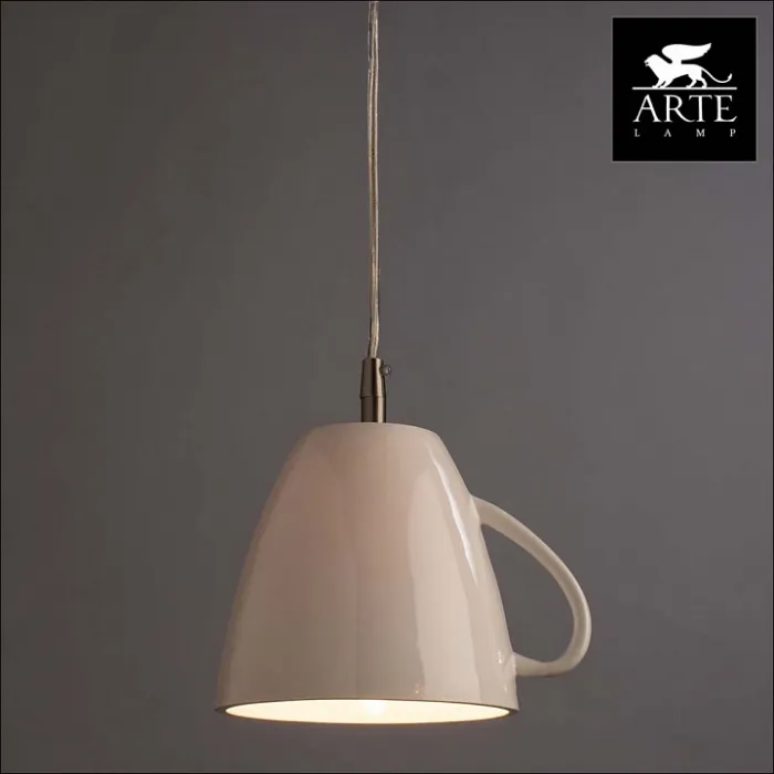 Подвесной светильник Arte Lamp Cafeteria A6605SP-1WH Цвет арматуры хром Цвет плафонов белый от ImperiumLoft