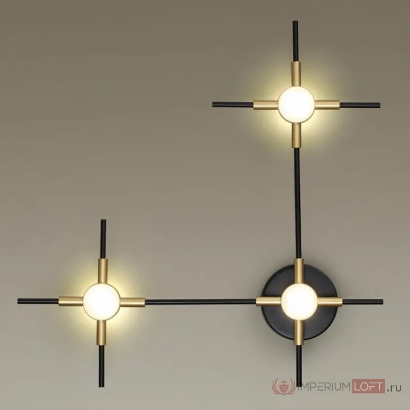 Накладной светильник Odeon Light Costella 3906/9WL Цвет плафонов белый Цвет арматуры черный от ImperiumLoft