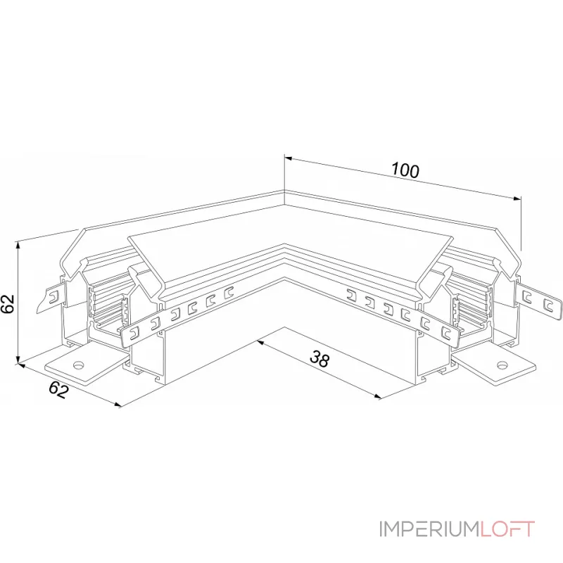 Соединитель угловой L-образный для треков накладных Elektrostandard Slim Magnetic 85124/00